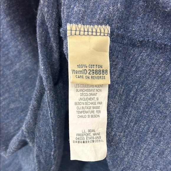 L.L. Bean Women's Navy Long Sleeve Top Size Small 100% Cotton Blue Pocket Staple - Picture 6 of 6